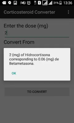 Corticosteroid Converter android App screenshot 0