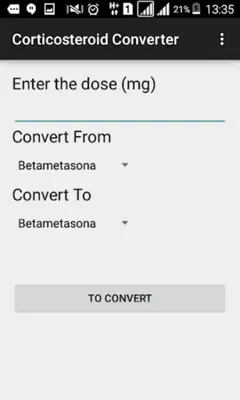 Corticosteroid Converter android App screenshot 1